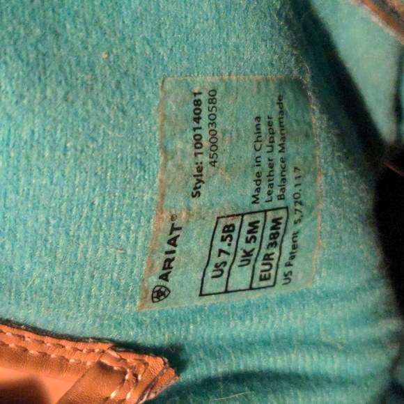 Ariat FatBaby Western Turquoise Leather Pull-On Cowboy Boots Women's 7.5B - Picture 13 of 15